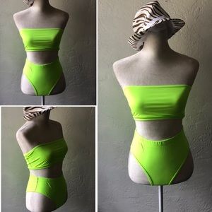 Neon green swim suit